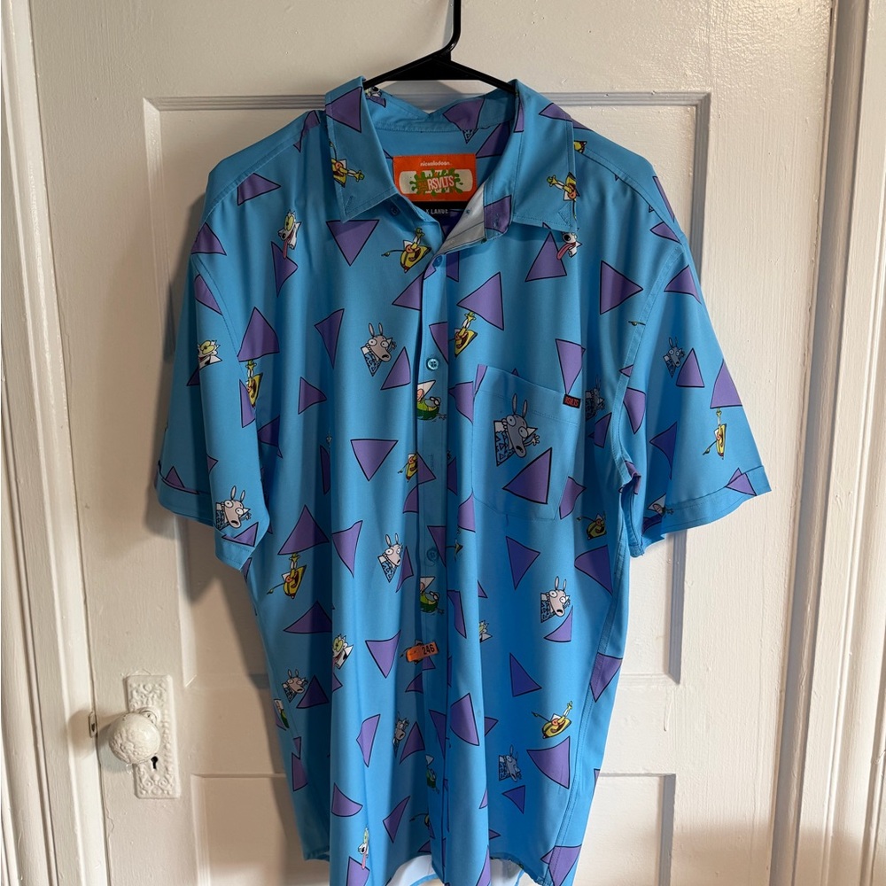 RSVLTS Blue and purple Rocko’s Modern Life Nickelodeon Men's Shirt